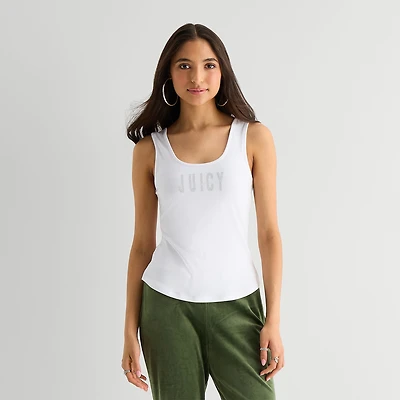 Juicy By Couture Womens Juniors U Neck Sleeveless Tank Top