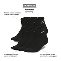 adidas Cushioned Womens 6 Pair Quarter Ankle Socks