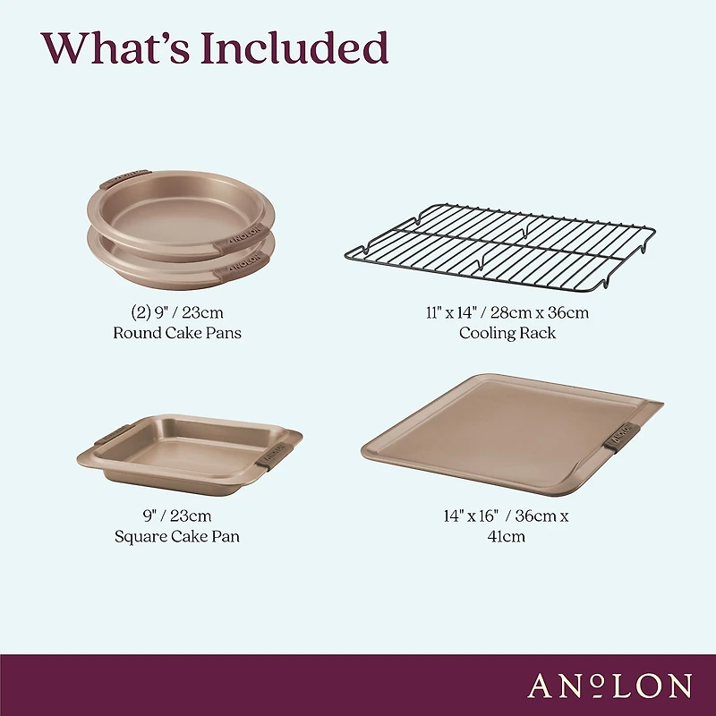 Anolon Advanced Bronze 5-pc. Non-Stick Bakeware Set