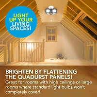 Bell + Howell Quadburst 5500 Lumens 4 Multi-Directional High Intensity Lighting Panels for Indoor and Outdoor, Shop, Ceiling, and Garage Lighting