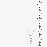 3-Stone Linear (H-I / I1) Womens 1/2 CT. T.W. Lab Grown White Diamond 10K Gold 18 Inch Pendant Necklace