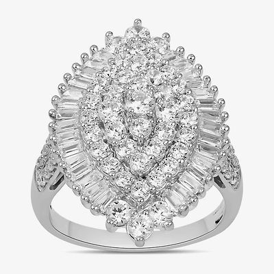 Womens 2 CT. T.W. Lab Grown White Diamond 10K Gold Marquise Cluster Cocktail Ring