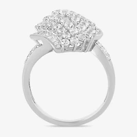 Womens 2 CT. T.W. Lab Grown White Diamond 10K Gold Marquise Cluster Cocktail Ring