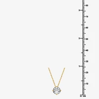 Ever Star (H-I / Si2-I1) Womens 1 CT. Lab Grown White Diamond 10K Gold Round 18 Inch Pendant Necklace