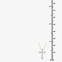 1/10 CT.T.W. Natural Diamond Floral Cross Pendant Necklace
