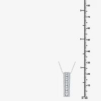 Linear Womens 1/2 CT. T.W. Lab Grown White Diamond Sterling Silver 18 Inch Pendant Necklace