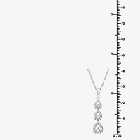 Womens 1/4 CT. T.W. Lab Grown White Diamond Sterling Silver Pear 18 Inch Pendant Necklace