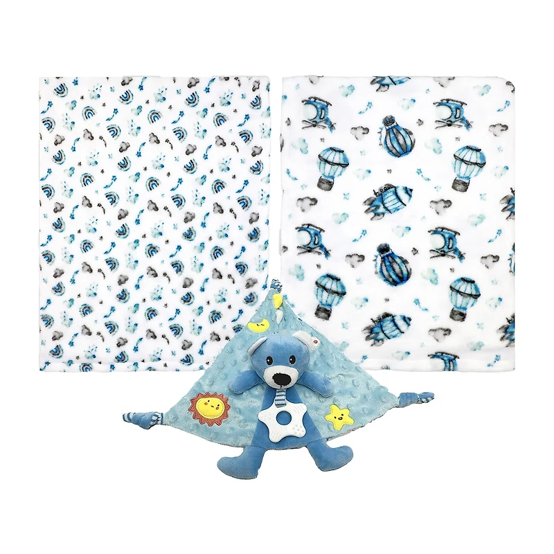 3 Stories Trading Company 3-pc. Baby Blanket and Toy Set
