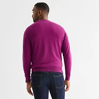 St. John's Bay Fine Gauge Mens V Neck Long Sleeve Pullover Sweater