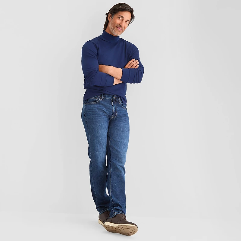 St. John's Bay Interlock Mens Long Sleeve Classic Fit Turtleneck