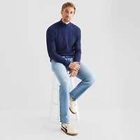 St. John's Bay Interlock Mens Long Sleeve Mock Neck Top