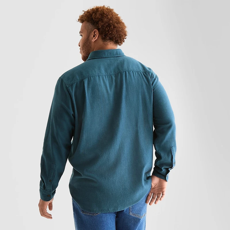 mutual weave Mens Long Sleeve Regular Fit Big and Tall Flannel Shirt