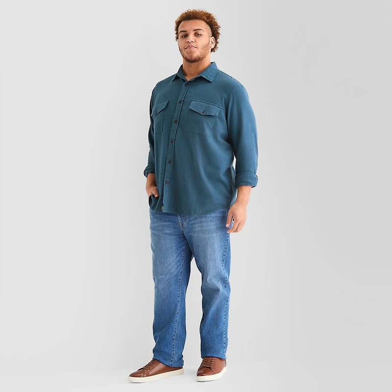mutual weave Mens Long Sleeve Regular Fit Big and Tall Flannel Shirt