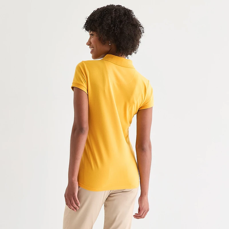 IZOD Womens Juniors Short Sleeve Polo Shirt