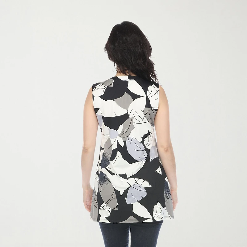 White Mark Maternity Womens Crew Neck Sleeveless Tunic Top