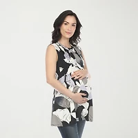 White Mark Maternity Womens Crew Neck Sleeveless Tunic Top