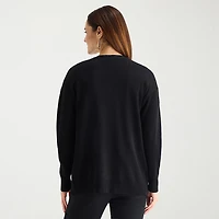 Liz Claiborne Womens Long Sleeve Open Front Tall Cardigan