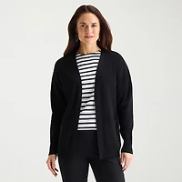Liz Claiborne Womens Long Sleeve Open Front Tall Cardigan