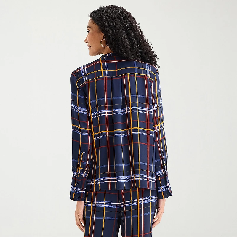 Liz Claiborne Womens Tall Fitted Long Sleeve Regular Fit Button-Down Shirt