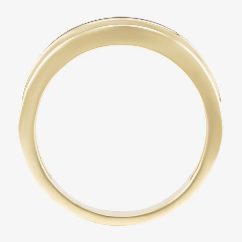 (Black / I2-I3) Mens 7MM 1/2 CT. T.W. Genuine Black Diamond 10K Gold Wedding Band