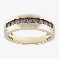(Champagne / I2-I3) Mens 7MM 1/2 CT. T.W. Genuine Champagne Diamond 10K Gold Wedding Band