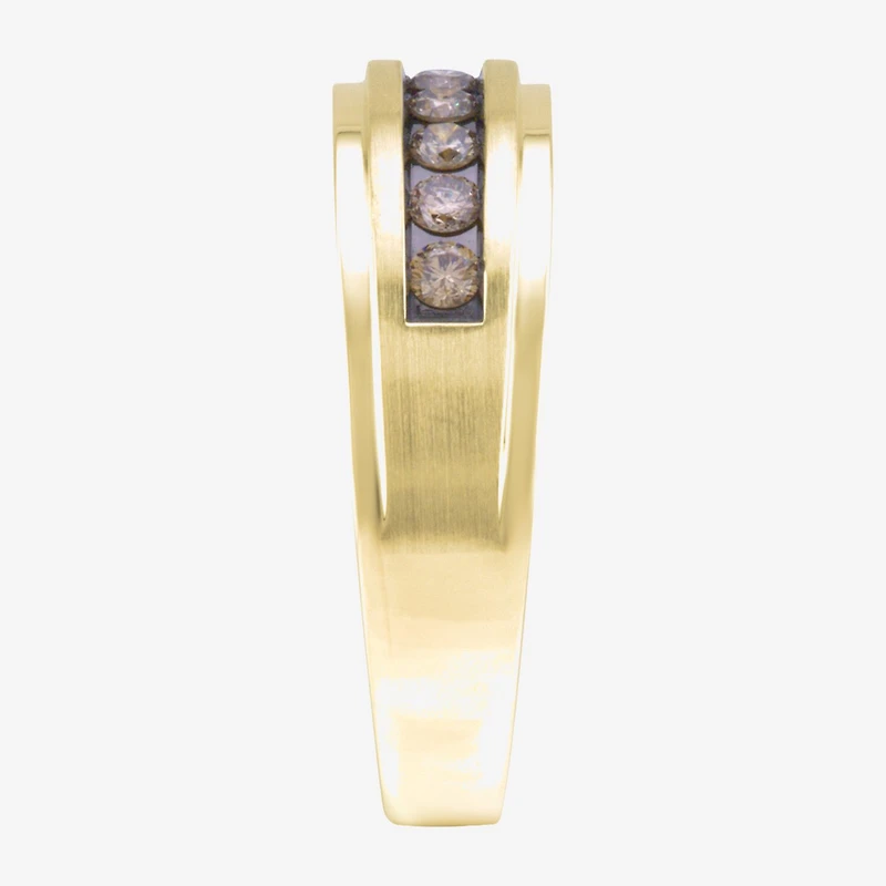 (Champagne / I2-I3) Mens 7MM 1/2 CT. T.W. Genuine Champagne Diamond 10K Gold Wedding Band
