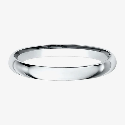 Womens 10K White Gold 2MM Comfort-Fit Wedding Band