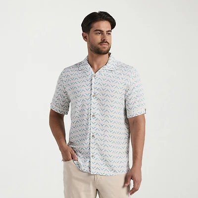 Cubavera Mens Short Sleeve Classic Fit Button-Down Shirt