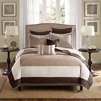 Madison Park Danville 7-Pc Quilt Set with Euro Shams and Throw Pillows