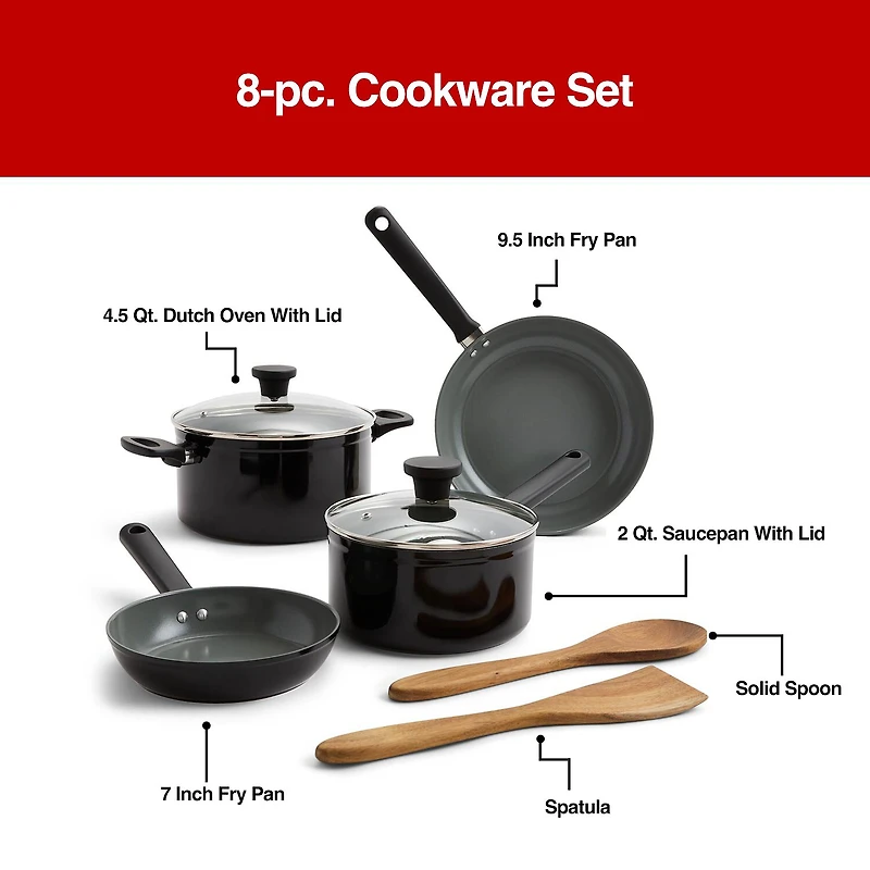 Cooks Ceramic 8-pc. Cookware Set