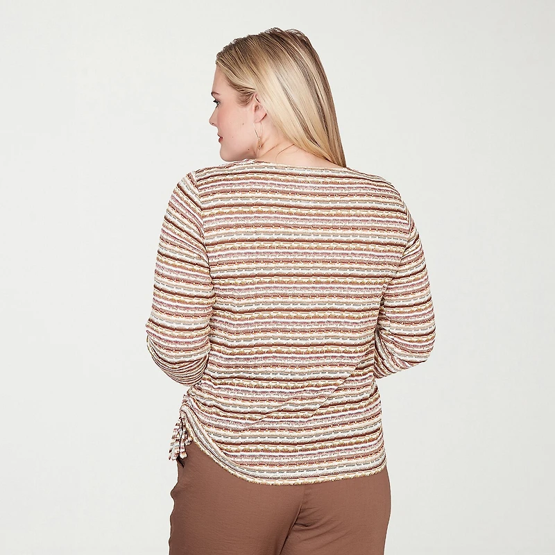 Alfred Dunner Spice Market Womens Crew Neck 3/4 Sleeve T-Shirt