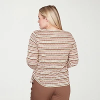 Alfred Dunner Spice Market Womens Crew Neck 3/4 Sleeve T-Shirt