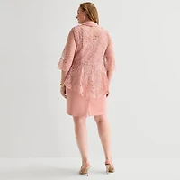 Maya Brooke Womens Plus Jacket Dress