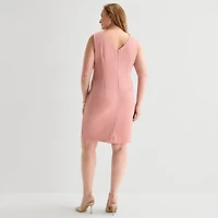 Maya Brooke Womens Plus Jacket Dress