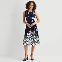 Studio 1 Womens Petite Midi Floral Jacket Dress