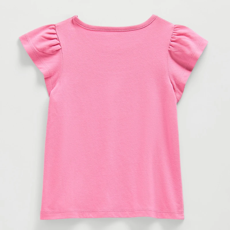 Thereabouts Little & Big Kid Girls Crew Neck Short Sleeve Regular Fit Graphic T-Shirt