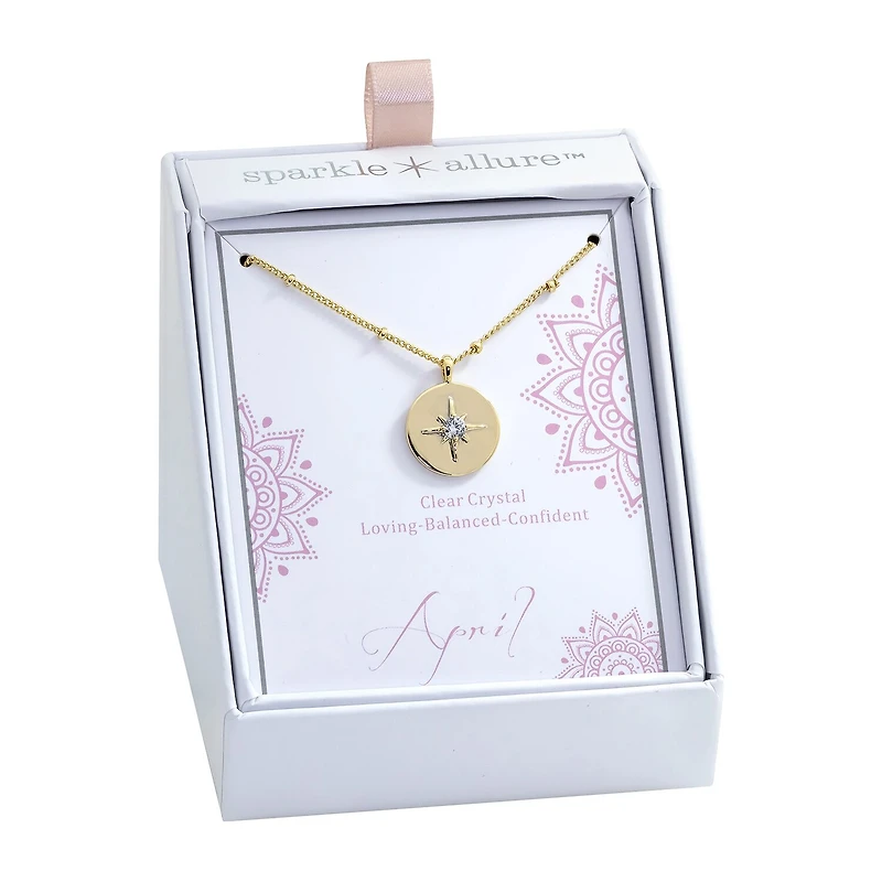 Sparkle Allure Birthstone Womens Red Cubic Zirconia 14K Gold Over Brass Round 16 Inch Pendant Necklace