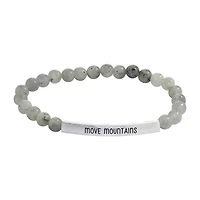 Sparkle Allure Empowerment Labradorite Womens Gray Bar Beaded Bracelet
