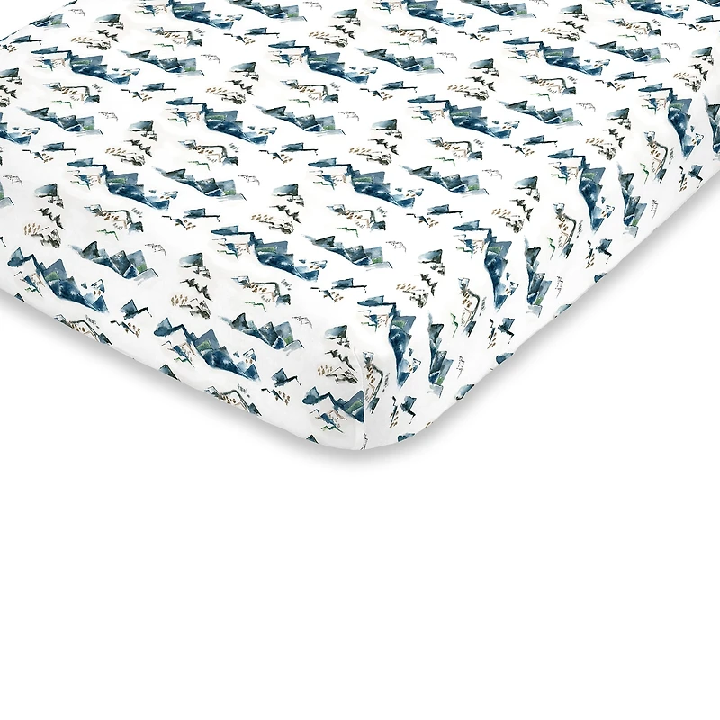 Nojo Watercolor Mountain Mini Crib Sheet