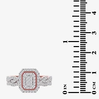 Womens / CT. T.W. Natural White Diamond 10K Gold Side Stone Halo Bridal Set