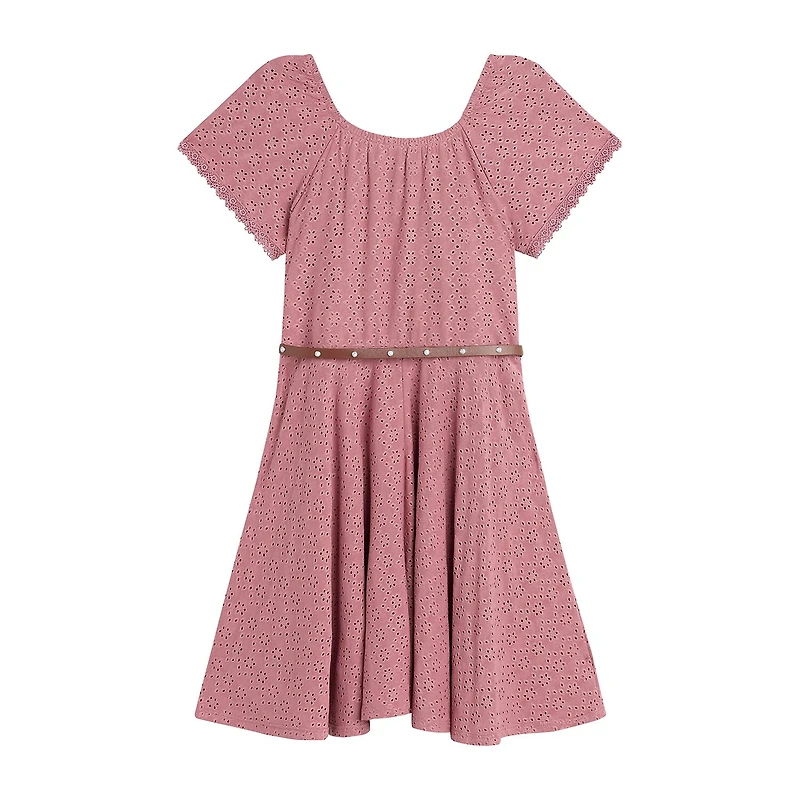 Knit Works Little & Big Kid Girls Short Sleeve Midi Skater Dress