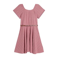 Knit Works Little & Big Kid Girls Short Sleeve Midi Skater Dress
