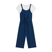 Knit Works Big Kid Girls Round Neck Short Sleeve 2-pc. Jumpsuit
