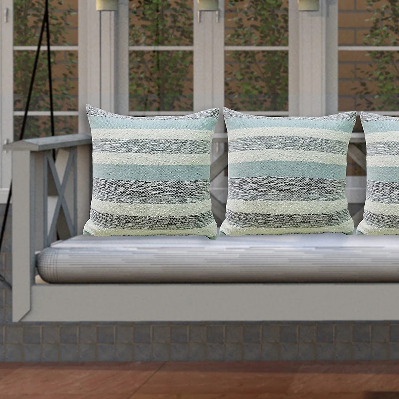 Vibhsa Textured Stripe Square Throw Pillow