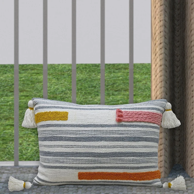 Vibhsa Braid Couching Rectangular Throw Pillow