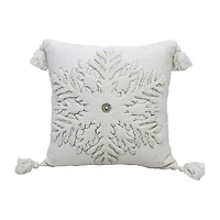 Vibhsa Christmas Snowflake Square Throw Pillow