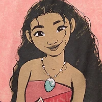 Disney Collection Little & Big Kid Girls Crew Neck Short Sleeve Regular Fit Princess Moana Graphic T-Shirt