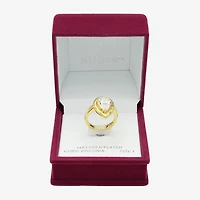 Sparkle Allure Womens Cubic Zirconia 14K Gold Over Brass Pear Cocktail Ring