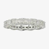 Sparkle Allure Womens 3.5MM Cubic Zirconia Pure Silver Over Brass Marquise Eternity Band