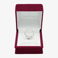 Sparkle Allure Womens 3.5MM Cubic Zirconia Pure Silver Over Brass Marquise Eternity Band